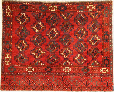 Antiker Ersari Tschowal, Turkmenistan, 19 Jhd., Wolle geknüpft auf Wolle, ca. 122 x 100 cm, EHZ: 2-3(guter Zustand)
