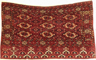 Antiker Kisilayak Tschowal, Turkmenistan, 19 Jhd., Wolle geknüpft auf Wolle, ca. 133 x 84 cm, EHZ: 3(Altersbedingt guter Zustand)