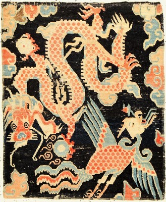 Schigatse (Drachen), Tibet, um 1900, Wolle geknüpft auf Baumwolle, ca. 67 x 56 cm, EHZ: 3
