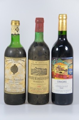 11 Flaschen Bordeaux: 1977 Chateau Léoville Poyferré, Saint Julien, ts; 1980 Ch. de Lucques, ts; 1982 Ch. Haut Barreyre, Saint Emilion, us; 1982 ...