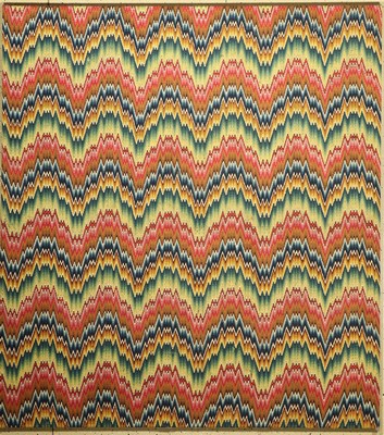 Bargello "Wandbehang" Stickerei antik(Flammen Muster, Italien, 19.Jhd, Wolle mit weißen Baumwoll-Highlights gestickt auf ...
