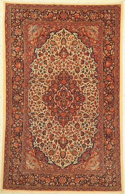 Feiner Keschan Kork, Persien, um 1920, Korkwolle geknüpft auf Baumwolle, ca, 207 x 133 cm, EHZ: 2-3(guter Zustand).
