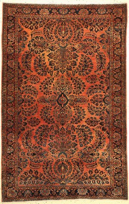 US Re-Import Sarogh, Persien, um 1920/1930,Wolle geknüpft auf Baumwolle, ca. 190 x 125 cm, EHZ: 2(guter Zustand).