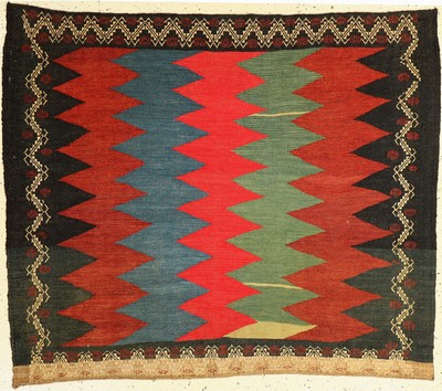 Afschar Sofreh, Persien, um 1930/1940, Wolle auf Wolle, ca. 121 x 102 cm, EHZ: 2 (guter Zustand).