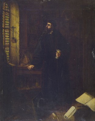 G. Kagerneck, ungedeuteter Künstler des frühen 19.Jh., Porträt eines Gelehrten nach niederländischem Vorbild, Charakterisierung des Gelehrten am ...
