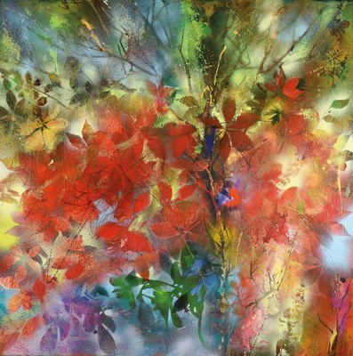 Marion Schmidt, geb. 1963 Eschwege, Herbststimmung, Acryl/Lwd, rechts unten signiert, ca. 80x80cm