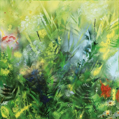 Marion Schmidt, geb. 1963 Eschwege, Wiesenstück, Acryl/Lwd, links unten signiert, ca. 70x70cm