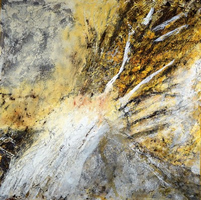 Marion Eschwege, geb. 1963 Eschwege, Spuren im Gestein, Acryl/Lwd, links unten signiert, ca. 100x100cm