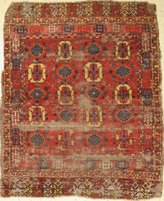 Antiker Beschir Engsi, Turkmenistan, 19.Jhd, Wolle geknüpft auf Wolle, ca. 165 x 134 cm, EHZ:(Alters-und Gebrauchsspuren).
