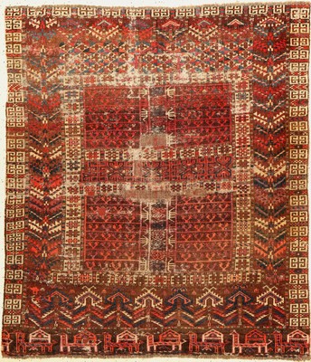 Antiker Arabatschi Engsi, Turkmenistan, 19.Jhd, Wolle geknüpft auf Wolle, ca. 152 x 133 cm, EHZ:(Alters- und Gebrauchsspuren).