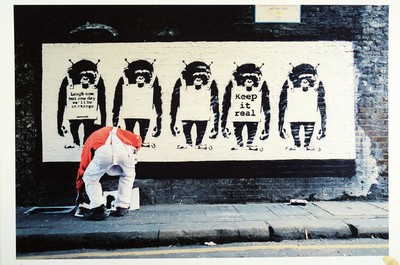 Steve Lazarides, geb. 1969, "Keeping it Real", Druckgrafik, handsign, num.30/100,Stempel mit Laz Emporium, inkl. Zertifikat, ca. 70x50 cm