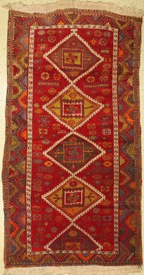 Antiker Yürük, Türkei, um 1920, Wolle auf Wolle, ca. 235 x 130 cm, EHZ: 4
