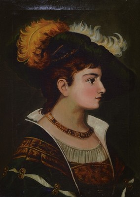 H. Stelker, 2. Hälfte 19. Jh.,, Porträt einer jungen Frau, Öl/Lwd, rest., Alters- und Gebr.-schäden, ca. 60 x 41 cm, Rahmen