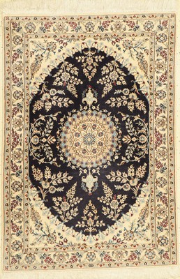 Nain fein(6 La), Persien, ca. 50 Jahre, Korkwolle mit Seide, ca. 132 x 90 cm, ca. 1,0 Mio. Kn/qm, EHZ: 2