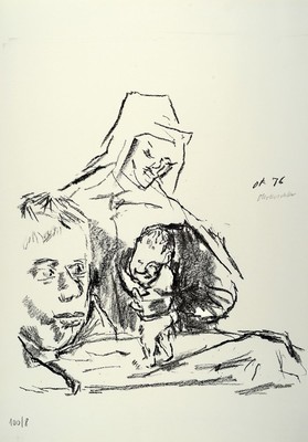 Oskar Kokoschka, 1886-1980, Lithographie von 1976, handsigniert und num. 100/8, Blattgr. ca. 65x50cm