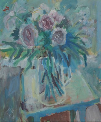 Heinz Reiss, 1923-2012 Haßloch, Blumenstillleben, Öl/Lwd, links unten monogr. und dat. 93, ca. 60x50cm, R. ca. 68x58cm
