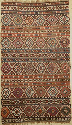 Antiker Schirwan Kelim, Kaukasus, 19. Jhd, Wolle gewebt auf Wolle, ca. 254 x 150 cm, EHZ:3