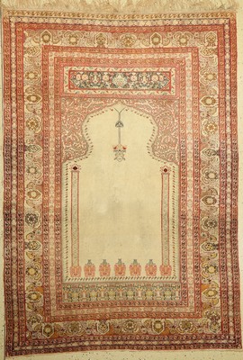 Antiker Panderma, Türkei, um 1900, Wolle geknüpft auf Baumwolle, ca. 208 x 145 cm, EHZ:4