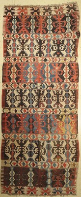 Antiker Anatol Kelim, Türkei, um 1900, Wolle gewebt auf Wolle, ca. 368 x 150 cm, EHZ:3-4