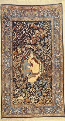 Esfahan fein, Persien, um 1950/1960, Korkwolle auf Seide, ca. 186 x 105 cm, EHZ: 2