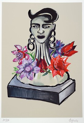 Elvira Bach, geb. 1951, Farbserigraphie, handsigniert, num. 25/50, ca. 50x36cm