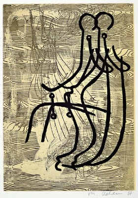 Markus Oehlen, geb. 1956, Anglerinnen V, Aquatintaradierung, handsigniert, dat. 1988, ca. 28x20cm