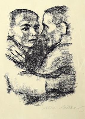 Käthe Kollwitz, 1867-1945, Verbrüderung, Lithographie, handsigniert, ca. 24x18cm, PP, u.Gl., R. ca. 42x30cm
