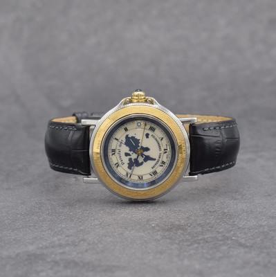 RAYMOND WEIL Herrenarmbanduhr Parsifal GMT Chronometer in Stahl/Gold, Schweiz um 2000, Automatik, beids. vergl. Geh., Boden 4-fach verschr., ...