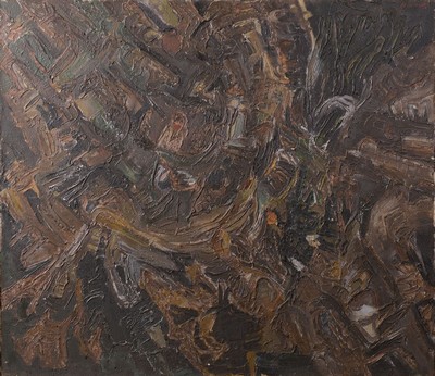 Herbert Schneider, 1924 - 1983, malerisch abstrakte Komposition im Duktus des Informell,erdige Farbpalette, haptischer u. spontaner Malgestus, rechts ...