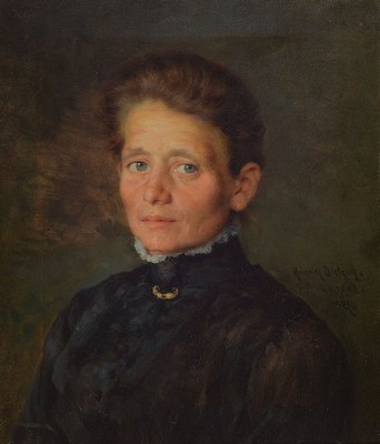 Heinrich Dietzsch, 1882 Kassel - 1952 Rothenburg, Porträt einer Frau mit goldenem Schmuckstück am Kragen, Öl/Lwd, re. mittig signiert und dat. ...
