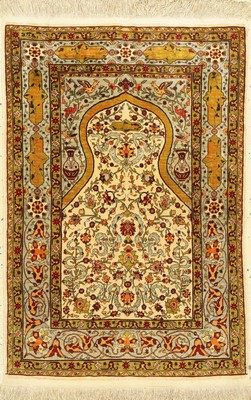 Seiden Hereke,signiert, Türkei, ca. 60 Jahre, reine Naturseide, ca. 93 x 65 cm, ca. 1,0 Mio. Kn/qm, EHZ: 2