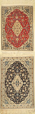 Konvolut aus 2 Nain fein, Persien, ca. 50 Jahre, Korkwolle mit Seide, ca. 132 x 88 cm, EHZ: 2