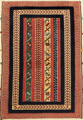 Sumakh relief, Persien, ca. 40 Jahre, Wolleauf Wolle, ca. 150 x 105 cm, EHZ: 2