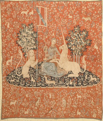 Wandteppich, Belgien, ca. 40 Jahre, Wolle(Maschingewebt), ca. 133 x 114 cm, EHZ: 2