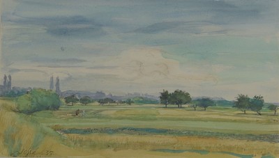 Friedrich Jossé, 1897 Wolfstein-1996 Speyer, 3 Aquarelle mit pfälzer Landschaften, davon 2 signiert, je ca. 18x28cm, PP, u.Gl., R. ca. 33x43cm