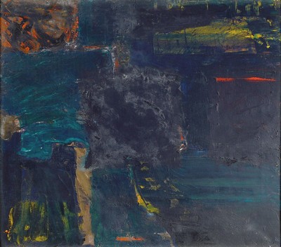 Sverre Wyller, geb. 1953, zeitgen. Künstler aus Norwegen, Ohne Titel, Öl/Lwd, rückseitig signiert und dat. 1983, ca. 75x67cm, R. ca. 81x72cm