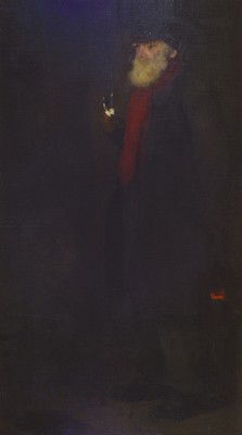 Adolf Schönnenbeck, 1869 Stenkenberg-1965 Waldbröl, Studium an der Akademie Düsseldorf bei Schill und Janssen, hier: Ganzporträt eines ...