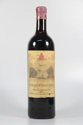 1 Flasche, Chateau Cheval Blanc, 1947, St.Emilion, ca. 750 ml, Top Shoulder, Kapsel u Etikett mit Alterssp.