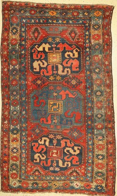 Wolkenband Kazak antik, Kaukasus, um 1900, Wolle auf Wolle, ca. 225 x 140 cm, EHZ: 5