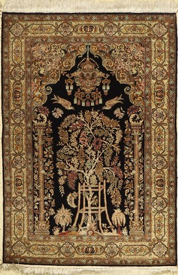 Ghom Seide fein, Persien, um 1950, reine Naturseide, ca. 157 x 108 cm, EHZ: 2