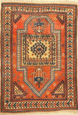 Kozak antik, Türkei, um 1900, Wolle auf Wolle, ca. 151 x 108 cm, EHZ: 4-5
