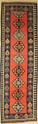 Bidjar Kelim, Persien, um 1920/1930, Wolle auf Baumwolle, ca. 422 x 128 cm, EHZ: 2-3