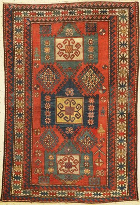 Antiker Kazak, Kaukasus, 19. Jhd, Wolle aufWolle, ca. 215 x 147 cm, EHZ: 3-4