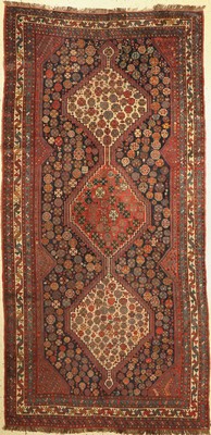 Antiker Khamseh, Persien, um 1900, Wolle auf Wolle, ca. 350 x 172 cm, EHZ: 3