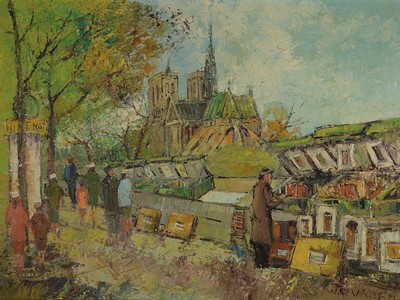 Prof. Walter Prescher van Ed, 1916 Dresden-1988 Wiesbaden, Paris Notre Dame, Öl/Lwd, rechts unten signiert, ca. 60x80cm, R. ca. 72x92cm