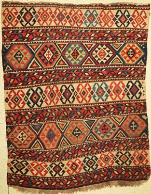 Antiker Schirwan Kelim, Kaukasus, um 1900, Wolle auf Wolle, ca. 224 x 179 cm, EHZ: 5
