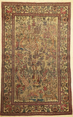 Antiker Esfahan fein, Persien, 19. Jhd, Wolle auf Baumwolle, ca. 219 x 138 cm, EHZ: 4