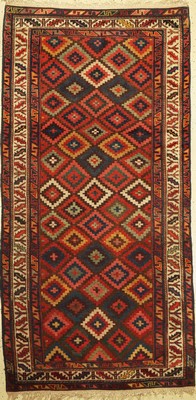 Antiker Kurdenteppich, Persien, um 1900, Wolle auf Baumwolle, ca. 235 x 116 cm, EHZ: 3-4