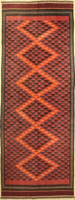 Belutsch Kelim, Afghanistan, um 1950, Wolleauf Wolle, ca. 385 x 143 cm, EHZ: 2-3