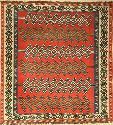 Konya Kelim, Türkei, ca. 50 Jahre, Wolle auf Wolle, ca. 213 x 200 cm, EHZ: 2